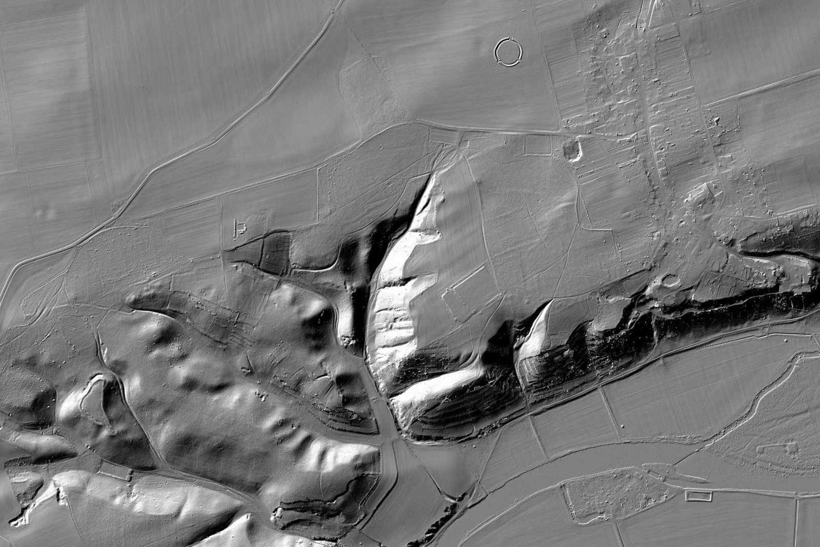 LIDAR scan of the Goseck circular ditched enclosure and its surroundings. DTM, spatial base data.