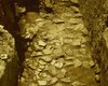 The floor of the chamber was lined with a multi-layered paved floor of limestone slabs. Photo taken from the east.