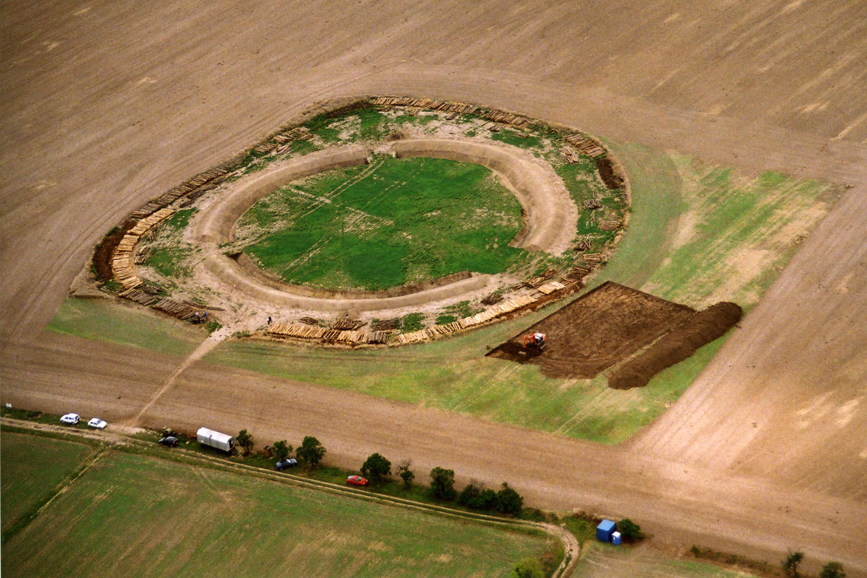 Die Kreisgrabenanlage von Goseck aufgenommen im Winter. © LDA, Gerd Pie.