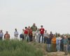 Prof. Bertemes guides visitors over the excavation.