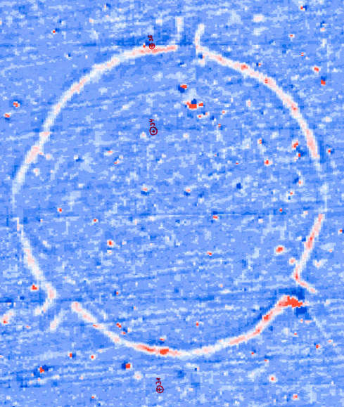 Visualisierung der Messergebnisse geomagnetischer Anomalien im Bereich der Kreisgrabenanlage von Goseck