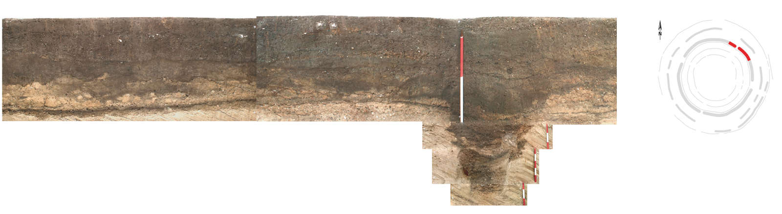 Profil Kreisgraben mit Schachtgrube Bef. 1101