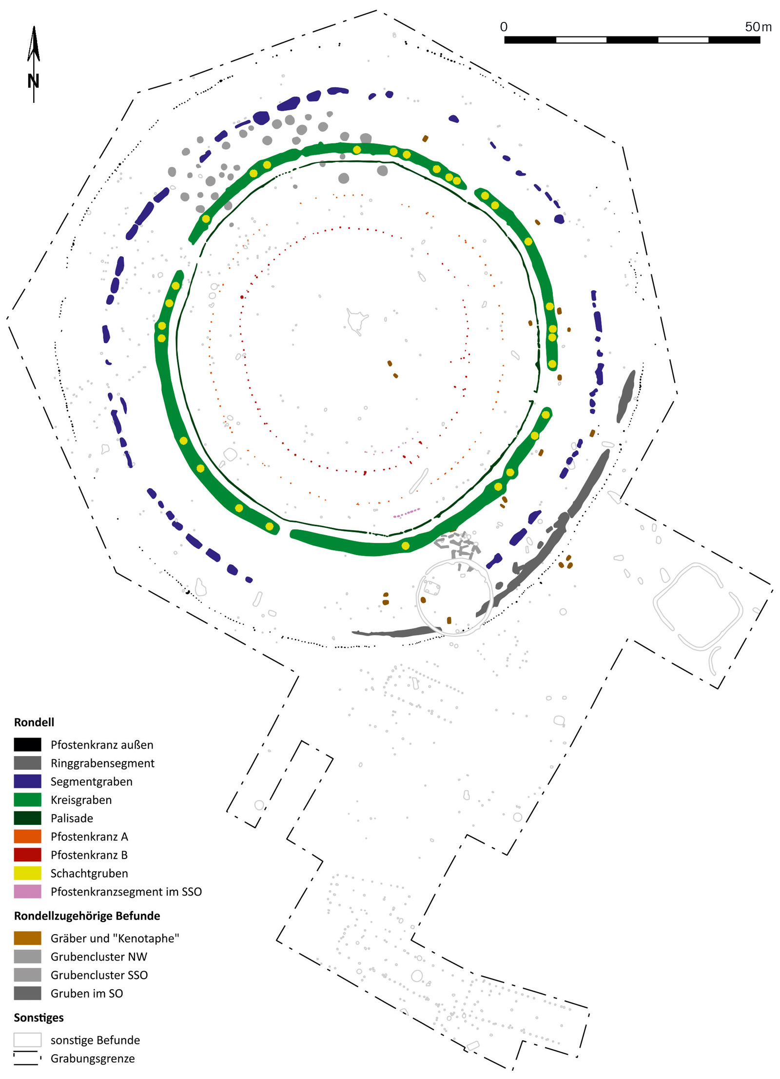 Pömmelte-Zackmünde, Salzlandkreis: Gesamtplan der Grabungen 2005-2008 